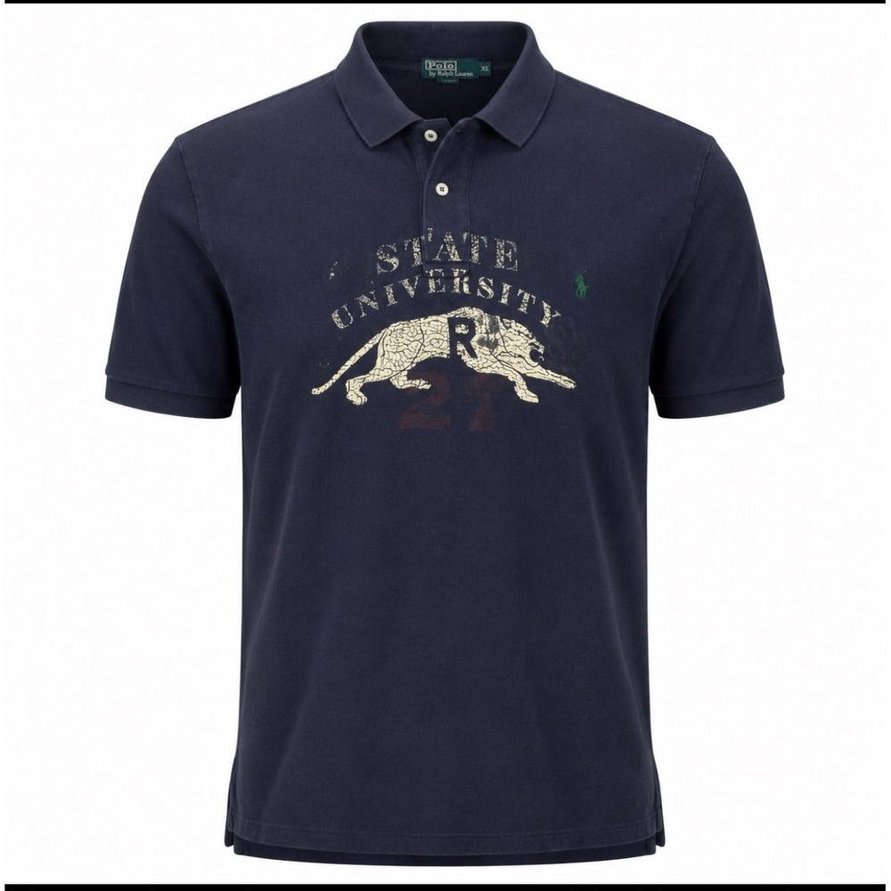 Polo Ralph Lauren Polo Shirt Mens 3XLT Navy State University Panther Graphic